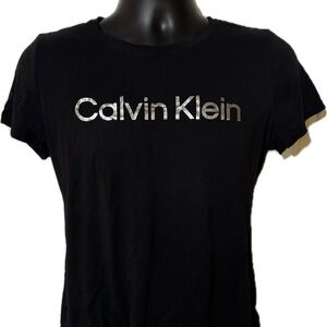 Calvin Klein Black Tee with Silver Logo